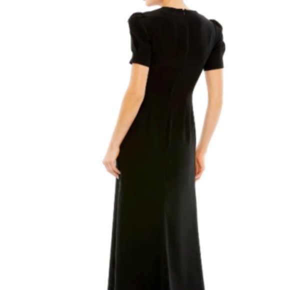 MAC DUGGAL CUTOUT EMBELLISHED COLUMN BLACK GOWN sz 8 - Picture 2 of 6